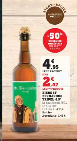 Hyper U ST BERNARDUS TRIPEL 6.5° Biere offre