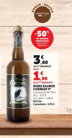 Hyper U CORBEAU 9° Biere blonde offre