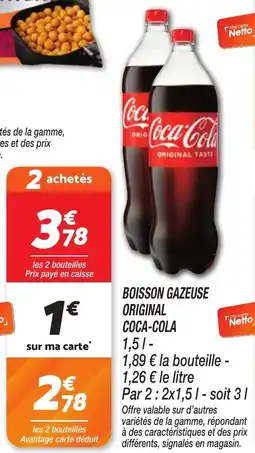 Netto Boisson gazeuse original coca-cola offre
