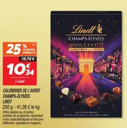Netto Calendrier de l'avent champs-élysées lindt offre
