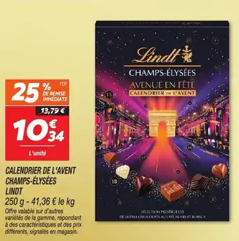 Netto Calendrier de l'avent champs-élysées lindt offre