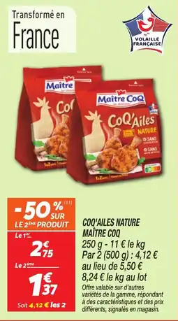 Netto Coq'ailes nature maître coq offre