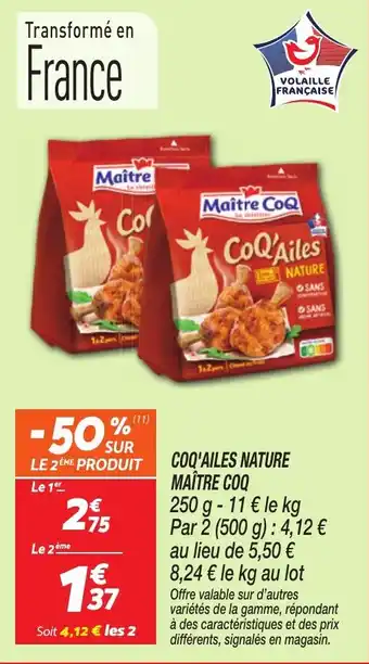 Netto Coq'ailes nature maître coq offre