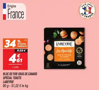 Netto Bloc de foie gras de canard spécial toasts labeyrie offre