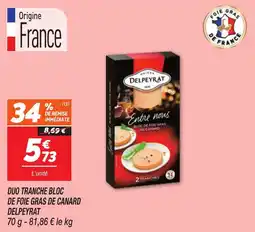 Netto Duo tranche bloc de foie gras de canard delpeyrat offre