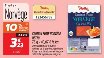 Netto Saumon fumé norvège netto offre