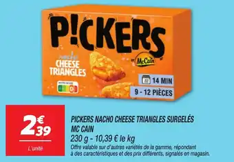 Netto Pickers nacho cheese triangles surgelés mc cain offre