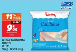 Netto Filets de cabillaud msc surgelés netto offre