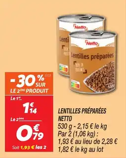 Netto Lentilles préparées netto offre
