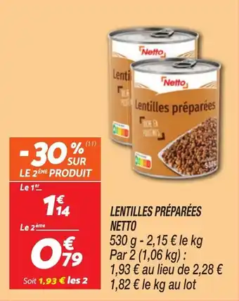 Netto Lentilles préparées netto offre