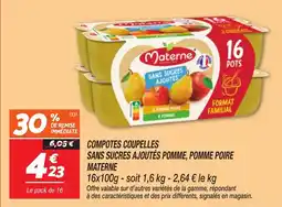 Netto Compotes coupelles sans sucres ajoutés pomme pomme poire materne offre