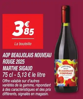 Netto Aop beaujolais nouveau rouge 2025 marthe sigaud offre