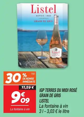 Netto Igp terres du midi rosé grain de gris listel offre