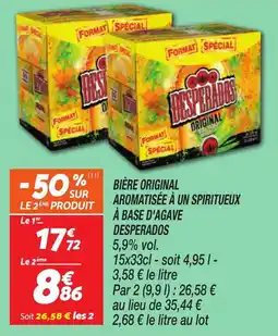 Netto Bière original aromatisée à un spiritueux à base d'agave desperados offre