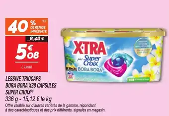 Netto Lessive triocaps bora bora x28 capsules super croix offre