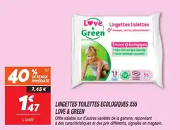 Netto Lingettes toilettes ecologiques x55 love & green offre