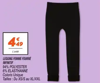 Netto Legging femme fourré infinitif offre