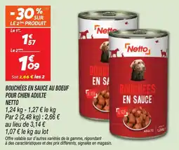 Netto Bouchées en sauce au boeuf pour chien adulte netto offre