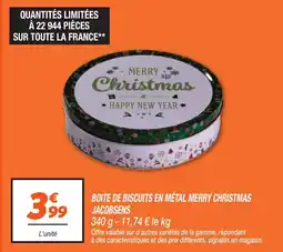 Netto Boite de biscuits en métal merry christmas jacobsens offre