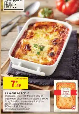 Intermarché LASAGNE DE BOEUF offre