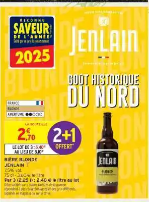 Intermarché Bière Blonde Jenlain offre