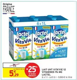 Intermarché LAIT UHT VITA'VIE 12 VITAMINES 1% MG LACTEL offre