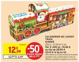 Intermarché CALENDRIER DE L'AVENT TRAIN KINDER offre