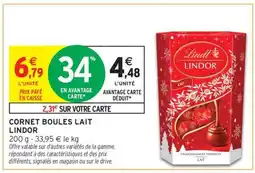 Intermarché CORNET BOULES LAIT LINDOR offre