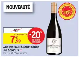 Intermarché AOP PIC SAINT-LOUP ROUGE JM BONFILS offre