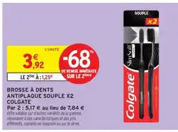Intermarché BROSSE À DENTS ANTIPLAQUE SOUPLE X2 COLGATE offre