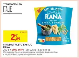 Intermarché GIRASOLI PESTO BASILIC RANA offre