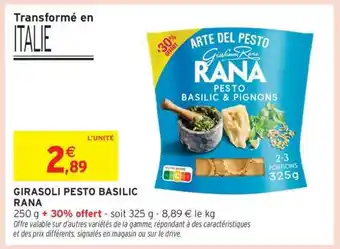 Intermarché GIRASOLI PESTO BASILIC RANA offre