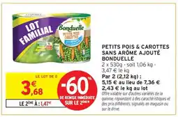 Intermarché PETITS POIS & CAROTTES SANS ARÔME AJOUTÉ BONDUELLE offre