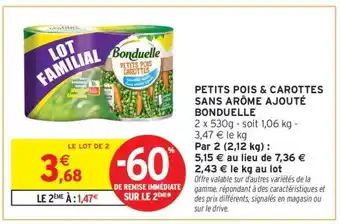 Intermarché PETITS POIS & CAROTTES SANS ARÔME AJOUTÉ BONDUELLE offre