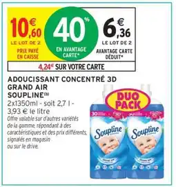 Intermarché ADOUCISSANT CONCENTRÉ 3D GRAND AIR SOUPLINE offre