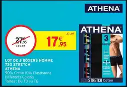 Intermarché LOT DE 3 BOXERS HOMME 720 STRETCH ATHENA offre