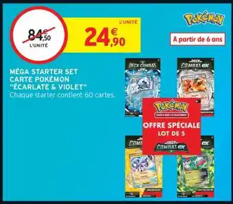 Intermarché Méga Starter Set Carte Pokémon 'Écarlate & Violet' offre