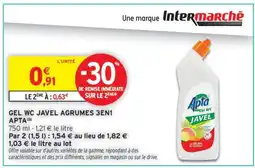 Intermarché GEL WC JAVEL AGRUMES 3EN1 APTA offre