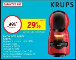 Intermarché PICCOLO XS ROUGE KRUPS offre