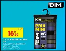 Intermarché LOT DE 6 BOXERS HOMME DIM offre