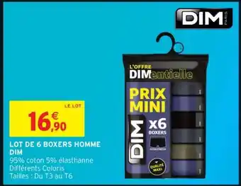 Intermarché LOT DE 6 BOXERS HOMME DIM offre