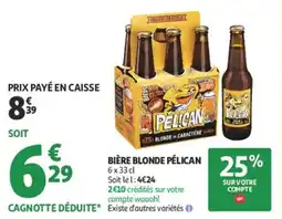 Auchan Supermarché Bière blonde pélican offre