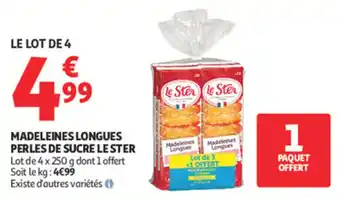 Auchan Supermarché Madeleines longues perles de sucre lester offre