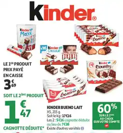 Auchan Supermarché Kinder bueno lait offre