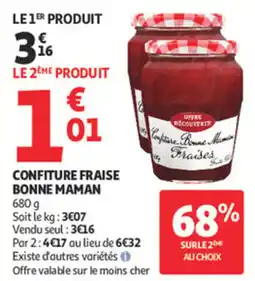Auchan Supermarché Confiture fraise bonne maman offre