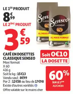Auchan Supermarché Café en dosettes classique senseo offre