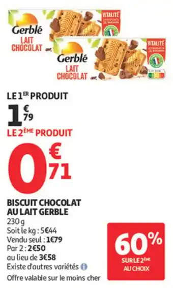 Auchan Supermarché Biscuit chocolat au lait gerble offre