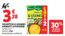 Auchan Supermarché Velouté de 12 légumes knorret la potagère offre
