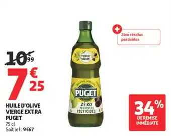 Auchan Supermarché Huile d'olive vierge extra puget offre