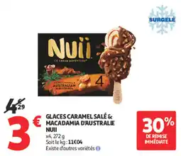 Auchan Supermarché Glaces caramel salé & macadamia d'australie nuii offre
